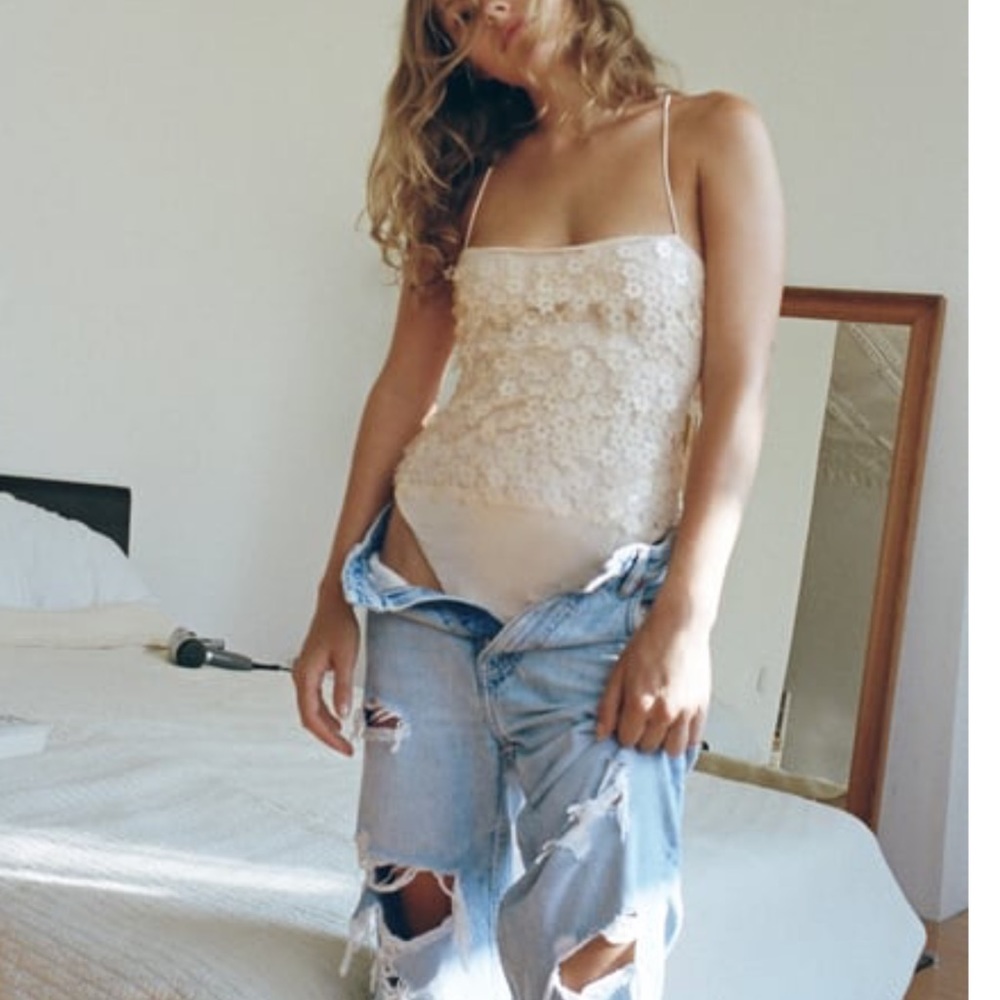 Zara FLORAL SEQUIN BODYSUIT